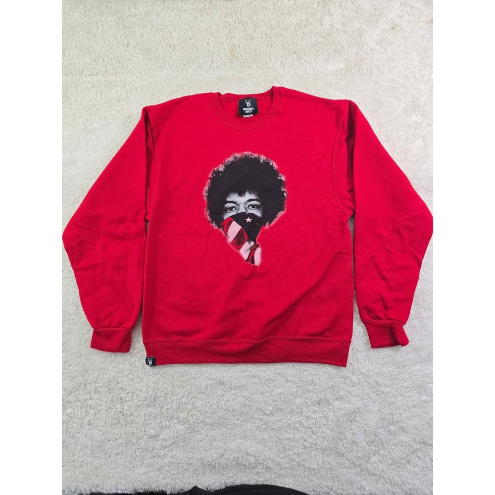 Invisible Bully Jimi Hendrix Graphic Sweatshirt Red Mens Medium Brooklyn Street - Picture 2 of 10